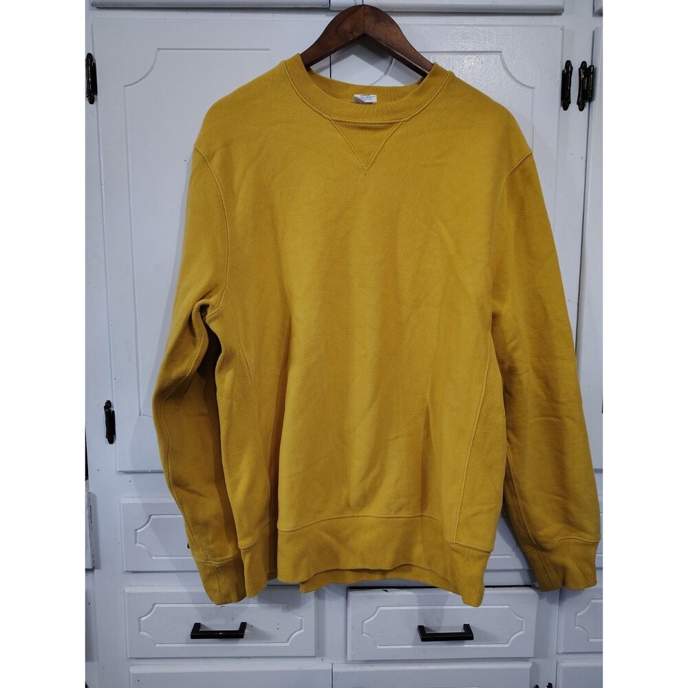 J CREW SPORTSWEAR Yellow CREWNECK  SWEATSHIRT mens Large